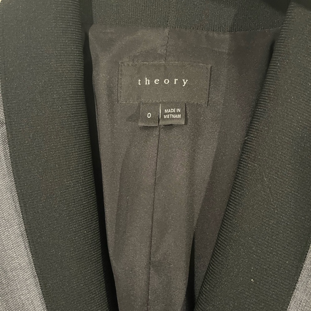 THEORY Designer LUXURY Charcoal Black Women’s Blazer NEW Sz 0 ORIG $395+